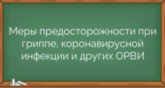 Меры предосторожности при гриппе, коронавирусной инфекции и других ОРВИ